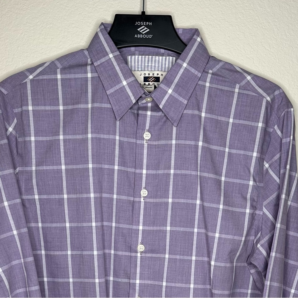 Men's Joseph Abboud Long Sleeve Button Up Purple Dress Shirt Size M